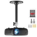 DAWASAPAT Mini Tavan Projektörü Montaj Braketi - Ayarlanabilir Eğim ve Dönebilen Asılı Projektör Tutacağı, Duvara Monte Askı Raf Standı, Mini Projektör için 2 Serbest Adaptör ve Kablo Bağları, Siyah