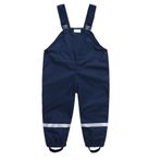 DAWILS Çocuk Yağmur Pantolonu Erkek Su Geçirmez Üst Pantolon Kız Su Geçirmez Salopet Çocuk Polar Astarlı Yağmur Pantolonu Küçük Çocuk Su Altı Takımı Açık Hava Oyunu İçin 3-4 Yaş Lacivert