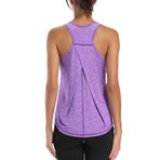 Dawnrole Gym Tops Kadınlar için Kolsuz Yoga Fitness Tişörtleri Racerback Spor Üst Giyim Kadın, mor, S