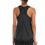 Dawnrole Gym Tops Kadınlar için Kolsuz Yoga Fitness Tişörtleri Racerback Spor Üst Giyim Kadın, Siyah, M