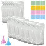 Dawnzen 12 x 226 ml Gizli Plastik Şişe Kiti İçki Torbası İçki Çantası Konserler Sırasında Şarap Getirmek İçin Yolculukta Gizlenmiş Kaçakçılık Alkol, Açık Hava Seyahatleri, 2 Huni ve 24 etiket