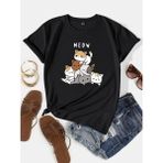 DAXİS Sportwear Company DAXİS Unisex Oversize Tişört Siyah Renkli Grafik Desenli Kısa Kol Günlük Kullanım - Açık Siyah