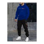 DAXİS Sportwear Company ERKEK Paris Baskılı Kapüşonlu Eşofman Takımı - Rahat Kesim Büyük Beden Eşofman Takımı