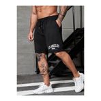 DAXİS Sportwear Company Erkek Siyah Penye Los Angeles Baskılı Şort-