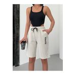 DAXİS Sportwear Company KADIN Çizgili Penye Rahat Kesim Kadın Şort