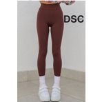 DAXİS Sportwear Company Kadın Kahverengi Yüksek Bel Dikişsiz Fitilli Tayt