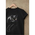 DAXİS Sportwear Company Unisex Siyah Renk, Modern Regular Fit Kalıp, Yumuşak Kumaş Sevimli Kedi Tshirt - XXXL
