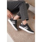Daxors D163 Günlük Ortopedik Kadın Sneaker Spor Ayakkabı - Siyah - Beyaz