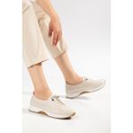Daxtors D0609 Günlük Ortopedik Kadın Sneaker Spor Ayakkabı - Bej