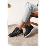 Daxtors Garantili D0516 Günlük Ortopedik Kadın Sneaker Spor Ayakkabı - Siyah