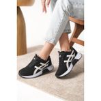 Daxtors Kadın Ortopedik D0120 Sneaker Spor Ayakkabı Siyah - Beyaz Taban Tipi Düz
