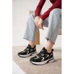 Daxtors Sameto Günlük Ortopedik Kadın Sneaker Spor Ayakkabı Siyah-beyaz