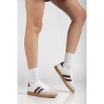 Daxtors Sanbo Günlük Ortopedik Kadın Sneaker Spor Ayakkabı - Beyaz - Bordo