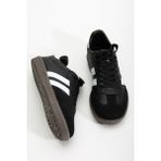 Daxtors Sanbo Ortopedik Unisex Sneaker Siyah - Beyaz Spor Ayakkabı Düz Taban Konforlu Tasarım