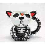 Day Of The Dead Köpek Figürlü 3D Kabartmalı Porselen Kupa Liv196