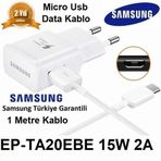 Day Samsung Galaxy Orijinal EP-TA20EBE 15W 2A Hızlı Şarj Cihazı ve Micro USB Kablo