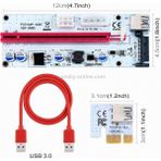 Day VER008S USB 3.0 Pcı-E Express 1x To 16X Pcı-E Extender Riser Card Adapter 15 Pin Sata Power 6 Pin + 4 Pin Power