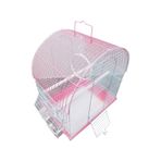 DaYang 600-A114R 30x23x39 cm Pembe İki Kapılı Davul Muhabbet Kuş Kafesi