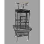 DaYang Siyah 45.7x45.7x156 cm Ayaklı Papağan Kafes