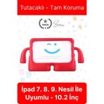 Dayanıklı Apple Ipad 7. 8. 9. Nesil 10.2 Inç Uyumlu Çocuk Için Ayaklı Tablet Kılıfı Koruyucu Silikon - diğer - Kırmızı