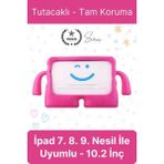 Dayanıklı Apple Ipad 7. 8. 9. Nesil 10.2 Inç Uyumlu Çocuk Için Ayaklı Tablet Kılıfı Koruyucu Silikon - diğer - Pembe