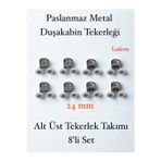Dayanıklı Duşakabin Tekerleği Alt Üst Sürgülü Cam Kabin Tekeri Rulman Metal Gövdeli 8 Li Set