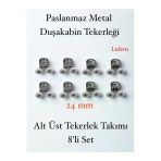 Dayanıklı Duşakabin Tekerleği Alt Üst Sürgülü Cam Kabin Tekeri Rulman Metal Gövdeli 8 Li Set