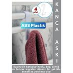 Dayanıklı Montajsız Çok Amaçlı Mutfak Banyo Dolap Bez Havlu Çanta Abs Sert Plastik Kanca Askı 4 Adet - Çok Renkli