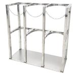 Dayanıklı Paslanmaz Çelik Oksijen Silindir Rafı, Emniyet Zincirli Organize Gaz Silindir Rafı, Ev, Bakım Evleri, Okullar ve Fabrikalar için Sabit Depolama (24"x7.9"x15.7")