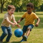 Dayanıklı Renkli Çocuk Futbol Topu – No:5- Mavi