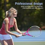 Dayanıklı String Tek Tenis Raket Raketi Çocuklar İçin Eğitim Uygulaması 1. Kalite Yapımı Tenis Raket Tenis Raket Tenis Raket Tenis Uygulama Raket (Kırmızı gül)