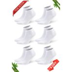 Dayco Beyaz Renk Yazlık Erkek Bambu Patik Çorap 6lı Set - 47 - 50