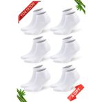 Dayco Beyaz Renk Yazlık Erkek Bambu Patik Çorap 6lı Set