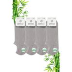 Dayco Premium Bambu Sneakers Görünmez Spor Çorap 4lü Taş/Gri