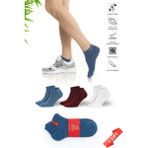 Dayco Premium Dikişsiz Erkek Bambu Patik Çorap 3'lü Asorti Set - 41-45 - 10500-3 - Bordo - 41 - 45