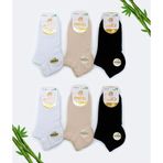 Dayco Premium Dikişsiz Kadın Bambu Patik Çorap 6Lı Asorti