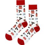 Dayco Premium Dikişsiz Unisex Kırmızı Hediye Desenli Renkli Soket Çorap