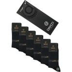 Dayco Premium Dikişsiz Yazlık Erkek Bambu Soket Çorap 6'lı Çizgili Siyah Kutulu Set - 10200 - 41-44 - 41 - 45 - Siyah - Gri