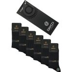 Dayco Premium Dikişsiz Yazlık Erkek Bambu Soket Çorap 6Lı Çizgili Siyah Kutulu Set