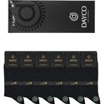 Dayco Premium Dikişsiz Yazlık Erkek Bambu Soket Çorap 6Lı Set Kutulu Jakarlı Siyah