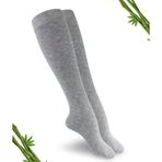 Dayco Premium Gri Melanj Kadın Dikişsiz Dizaltı Bambu Çorap - 389-Grml - (1 Çift)