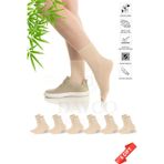 Dayco Premium Lastiksiz Sıkma Yapmayan Bej Renk Dikişsiz Kadın Bambu Soket Çorap - 36-40 - 371Bej