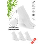 Dayco Premium Lastiksiz Sıkma Yapmayan Beyaz Renk Dikişsiz Kadın Bambu Soket Çorap - 36-40 - 371BYZ-3LU - 36 - 40
