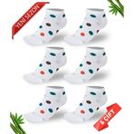 Dayco Premium Sim Detaylı Puantiyeli Kadın Bambu Patik Çorap 6Lı Set