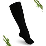 Dayco Premium Siyah Renk Kadın Dikişsiz Dizaltı Bambu Çorap (Teni Göstermeyen Çorap) - (1 Çift)