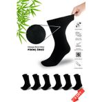 Dayco Siyah Renk Erkek Diyabetik Kışlık Bambu Soket Çorap 6lı Set (PİRİNÇ ÖRGÜLÜ SIKMAYAN BAMBU ÇORAP)
