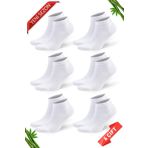 Dayco Socks Beyaz Renk Yazlık Erkek Bambu Patik Çorap 6lı Set