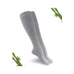 Dayco Socks Premium Gri Melanj Kadın Dikişsiz Dizaltı Bambu Çorap - 389-grml - (1 ÇİFT)
