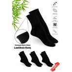 Dayco Socks Premium Lastiksiz Sıkma Yapmayan Siyah Renk Dikişsiz Kadın Bambu Soket Çorap - 36-40 - 371SYH-3LU