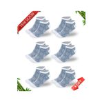 Dayco Socks Premium Mavi Retro Desenli Kadın Bambu Patik Çorap 6'lı Set - 10558-retro
